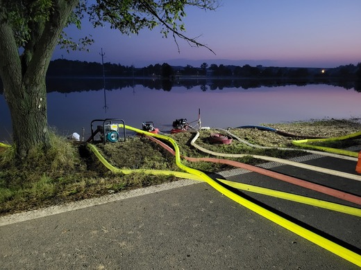 Evakuace obyvatel v Němčicích na Hané